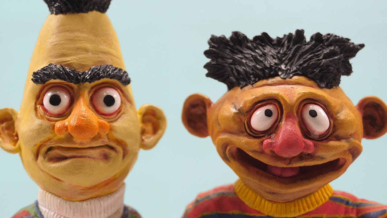 Ernie und Bert als realistische Knetbirnen – Das Kraftfuttermischwerk