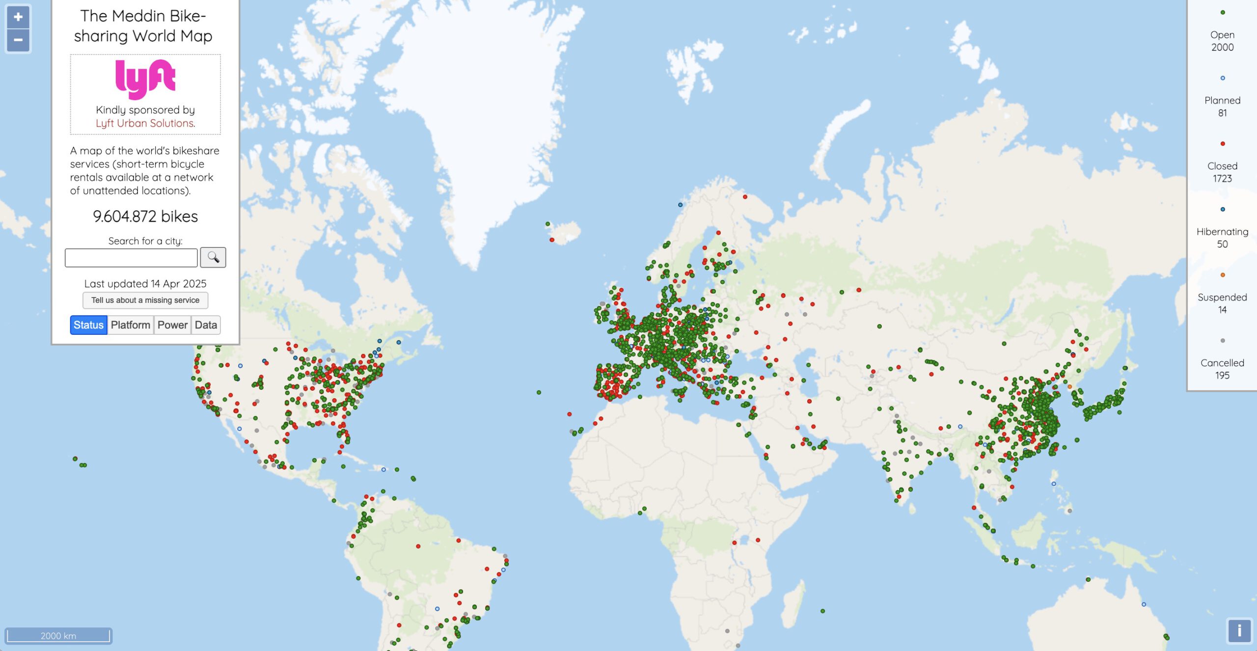 Bike Sharing World Map